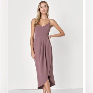 Lulu’s Reinette Mauve Purple Midi‎ Dress- Medium